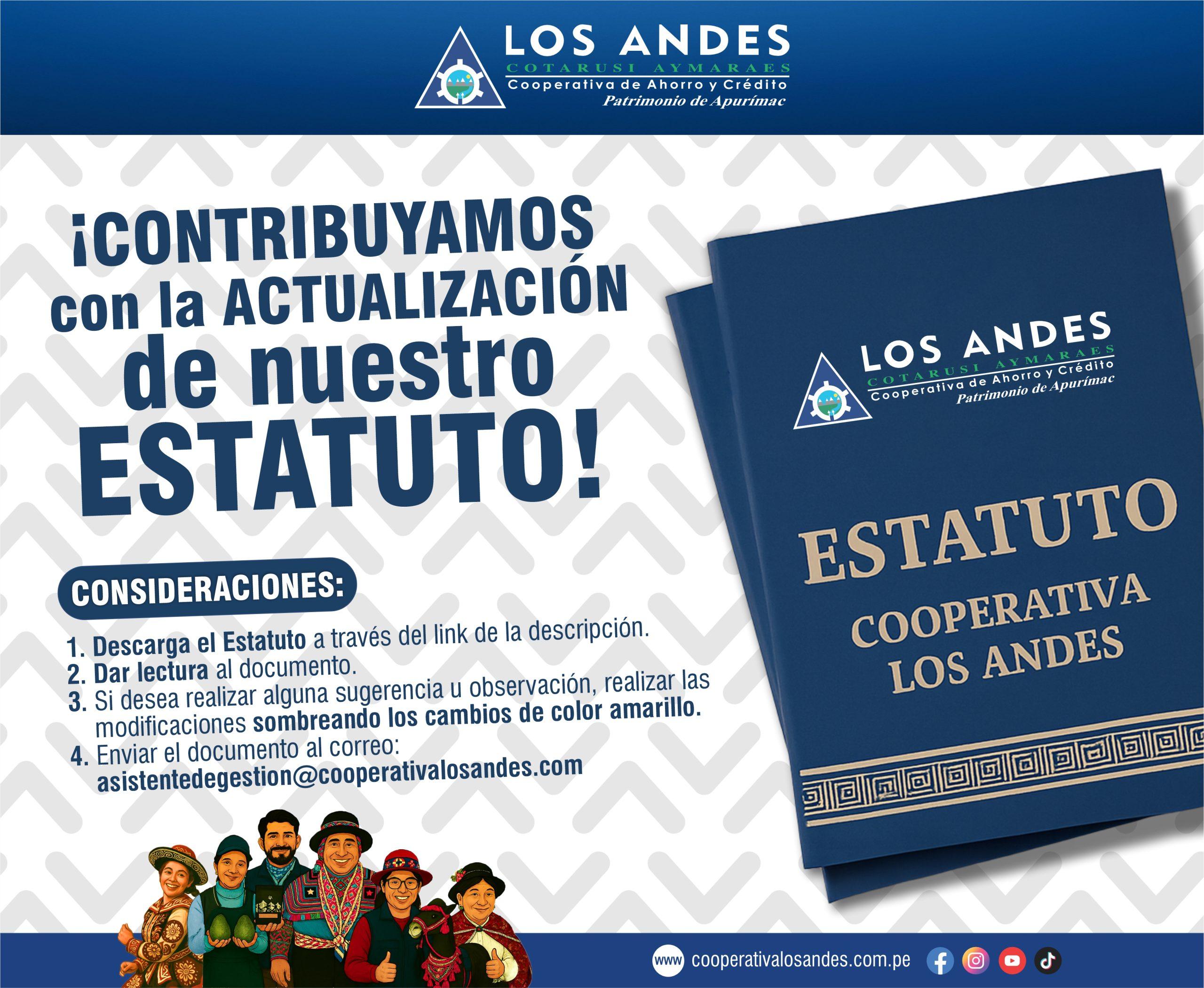 Actualización de nuestro estatuto de la Cooperativa Los Andes