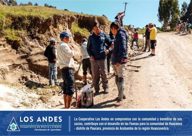 La Cooperativa Los Andes contribuye en el desarrollo de Faenas Comunales de nuestros socios de Huancavelica.