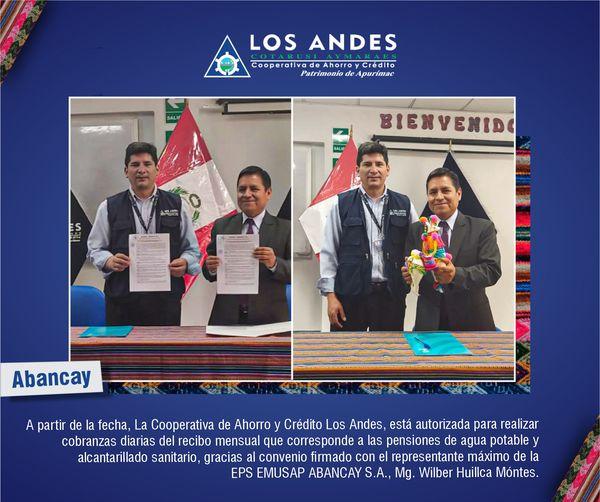 COOPAC LOS ANDES AUTORIZADA PARA REALIZAR COBROS DEL SERVICIO DE AGUA